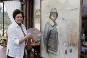 Marie-Elise terminâtes le tableau "Patton the gréât Leader